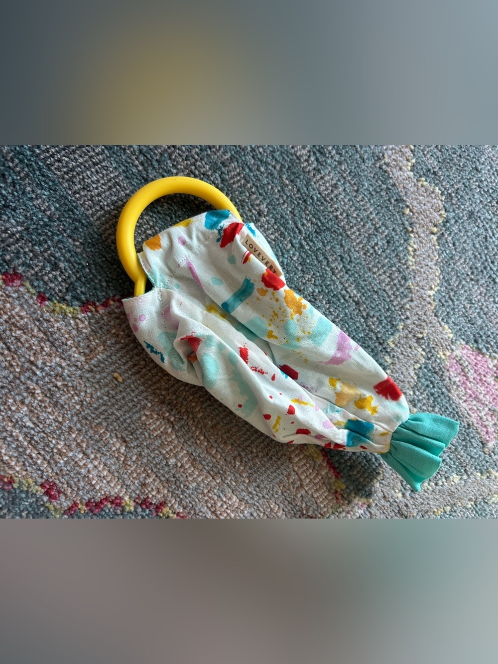 Lovevery organic cotton sensory pouch from “the thinker” kit age 11-12 months